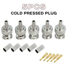 5Pcs/pack BNC Male Plug Connector RG58 RF Coax Cable Straight Connecter RG58 RG-58 Coax Crimp Plugs for CCTV 2024 - buy cheap