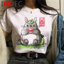 Top de Totoro Studio Ghibli para mujer, Camisetas estampadas harajuku, ropa de pareja blanca, camiseta informal, Camisetas estampadas harajuku para mujer 2024 - compra barato