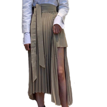 Плиссированная элегантная женская юбка 2020 весна осень на шнуровке с высокой талией женские миди юбки 2024 - купить недорого