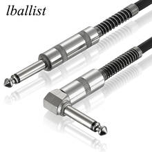 Lballist-Cable de 90 grados de 6,5mm a 6,5mm para instrumento de guitarra, Cable de Audio OFC macho para amplificador mezclador, 3m, 6m, 10m 2024 - compra barato