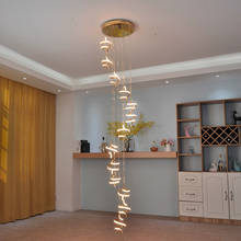 New modern Pendant Lights lighting long loft indoor lighting kitchen led staircase hanging Pendant lamp fixtures lustre 90-260V 2024 - buy cheap