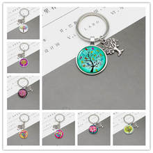 New fashion life tree glass pendant DIY charm metal keychain jewelry wholesale 2024 - buy cheap