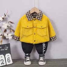 0-5 years Winter Boy Clothing set 2020 New Casual Fashion cartoon solid Thicken Kid Children baby toddler boy clothing 2024 - buy cheap