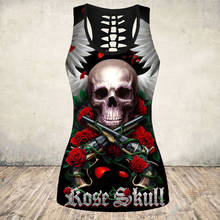 Plus Size Summer Skull Print Women Grunge Vest Horror Fashion Sleeveless Tank Tops Stretch Blouse Punk Rock Halloween Clothing 2024 - buy cheap