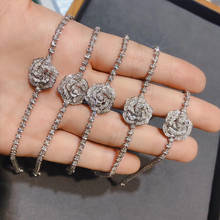 Charm Flower Lab Diamond Bangle Bracelet 925 Sterling silver Engagement Wedding Bracelets For Women Bridal Party Jewelry Gift 2024 - buy cheap