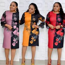 Осень 2019, элегантное модное платье в африканском стиле для женщин, с рисунком, женское платье длиной до колена 2024 - купить недорого