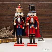 38 CM Wooden Nutcracker Soldiers Doll Ornament Soldier With Cloak Shape Puppet Decoration Home Office Decor Kid Brithdays Gift 2024 - buy cheap