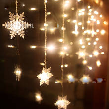 Cordão de luz de led para flocos de nece, cortinas com 3.5m, 5.5m, luzes para festas, com janela de led transparente, para natal, casamento, jardim, decoração, lâmpada de fadas 2024 - compre barato