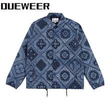 Dueweer Men Cashew Print Vintage Jackets Outwear Coats Paisley Pattern Fashion Hip Hop Men's Coach Jacket Streetwear 2024 - buy cheap