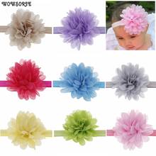 Diadema de gasa con flores para bebé, banda elástica para el pelo de 10cm, accesorios para el cabello para niña pequeña 2024 - compra barato