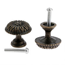 Antique Bronze Knob Flower pattern Drawer Handle Cupboard Pull Jewelry Wooden Box Furniture Hardware Kitchen Fittings 27*25mm 2024 - buy cheap