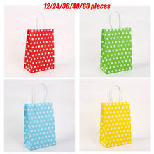 Dots Solid Color Gift Paper Bag With Handle 27x21x11cm Festival Gift Bags Baby Birthday Children's Day Party Paper Bags Red Blue 2024 - buy cheap