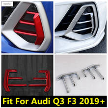 Lapetus Accessories Fit For Audi Q3 2019 - 2022 ABS Front Fog Lights Foglight Lamp Frame Molding Cover Kit Trim / Chrome Shiny 2024 - buy cheap