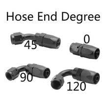 AN6 Oil Fuel Swivel Hose Anoized Aluminum Straight Elbow 0 45 90 120 Degree Hose End Oil Fuel Reusable Fitting Black 2024 - buy cheap