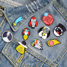 10styles To the Space Enamel Pin Custom Astronaut Space Ship Rocket UFO Brooch Badge for Bag Lapel Pin Jewelry Gift for Kids 2024 - buy cheap