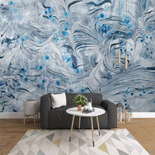 Custom 3D Wallpaper Modern Creative Abstract Blue Marble Waterproof Canvas Mural Wallpapers For Living Room Sofa TV Background 2024 - buy cheap