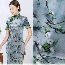 108cm silk stretch satin fabric meter digital printing silk fabric 19 mm cheongsam dress spandex fabric wholesale silk cloth 2024 - buy cheap