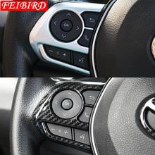 Cubierta de moldura de marco de botón de volante, accesorios de ABS mate de carbono apto para Toyota Corolla 2019 2020 2021 2024 - compra barato