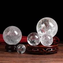 Bola de cristal de quartzo natural, pedras preciosas, esfera de cura reiki, feng shui, decoração para casa 2024 - compre barato