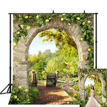 Lyavshi photography background Spring flower garden Stone arch trail backdrop photo studio photocall photophone prop 2024 - buy cheap