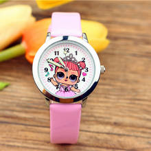 LOL surprices Originales, милые стильные детские часы с Минни для девочек, детские кварцевые кожаные Наручные часы для девочек 2024 - купить недорого