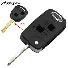 jingyuqi Folding Flip Remote Key Shell 2 Button Uncut/Cut Key For Toyota Yaris Carina Corolla Avensis TOY40 Uncut Blade Fob Case 2024 - buy cheap