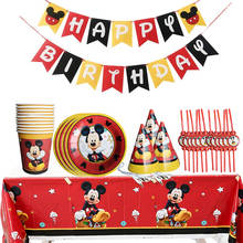 Decoração para festa infantil, disney, mickey mouse, festa de aniversário, copos de papel, talheres descartáveis, disney, utensílios para mesa 2024 - compre barato