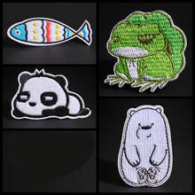 Clothing patches Cartoon animals Traveling frog Flying lightning baby panda T-shirt Hoodie jeans Decoration Badge Hole repair 2024 - buy cheap