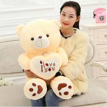 110cm 1pc Big I Love You Teddy Bear Skin Plush Toy Holding LOVE Heart Soft Gift for Valentine Day Birthday Girls' Brinquedos 2024 - buy cheap