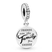 Genuine 925 Sterling Silver Beads Friends Are Family Dangle Charm Fit Pandora Women Bracelet & Necklace Diy Jewelry 2024 - buy cheap