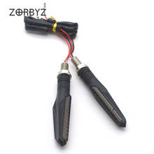 ZORBYZ-luz de señal de giro de agua corriente para motocicleta, Universal, LED negra, con luz indicadora ámbar, 1 par 2024 - compra barato