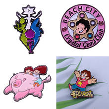 Broche esmaltado de anime steven, broche de desenho animado, boneco de porco, presente para fãs 2024 - compre barato