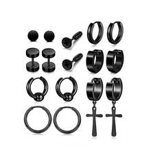 2021 Punk Stainless Steel Ear Stud Earrings Screw Barbell Piercing Earrings Men Gothic Unisex Earrings for Women Jewelry brincos 2024 - buy cheap