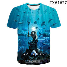 Aquaman футболка Летняя Новинка для мужчин, женщин, детей, 3D принт, короткий рукав, уличная Футболка Модные топы для мальчиков и девочек, детские топы, футболка 2024 - купить недорого