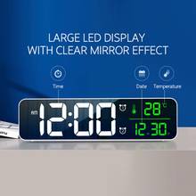 USB LED Digital Alarm Clock Watch For Bedrooms Table Digital Snooze Electronic Desktop Mirror Clocks Home Table Decoration 9 2024 - buy cheap