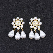 White Elegant Imitation Pearl Drop Earring Women Charm Statement Hanging Earrings For Girls Wedding Jewelry Brincos Accessories 2024 - buy cheap