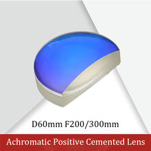 Lente acromática cimentada positiva, diâmetro 60mm, distância focal 200/300mm, revestida com revestimento anti-reflexo, usada para corrigir a cor 2024 - compre barato