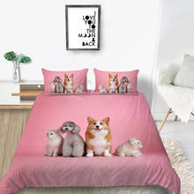 Juego de cama 3D para mascotas, funda nórdica para gato y perro, King y Queen, doble diseño único 2024 - compra barato