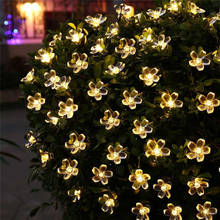 Solar String Lights 12m 100led Peach Flower Waterproof Outdoor Decoration garland Fariy Lights Christmas Wedding party Garden 2024 - buy cheap