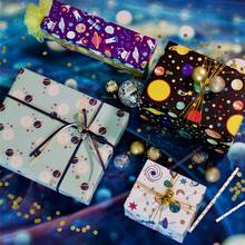 Children's Space Gift Wrapping Paper Universe Planet Starry Sky Birthday Gift Paper Wrapping Paper Christmas Wrapping Paper 2024 - buy cheap