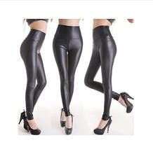 Black Women Stretch Faux Leather High Waist pants sheath Leggings ONE Size Cheap Women Clothing 2024 - buy cheap