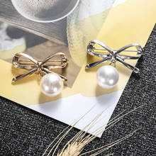 Fashion Rhinestone Pearl Bow Brooch Gold Silver Color Pearl Brooches Pins for Wedding Brooch Bouquet Clothing Dress Accessories 2024 - buy cheap