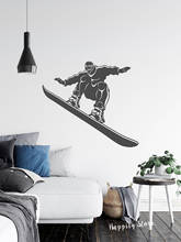 Наклейка на стену для сноуборда, Зимние виды спорта, наклейки на стену для подростков, девочек, мальчиков, декор для комнаты, наклейки, постер, съемный нетоксичный материал, Виниловая наклейка P219 2024 - купить недорого
