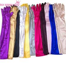 Атласные перчатки для невесты, до локтя, разных цветов 2024 - купить недорого