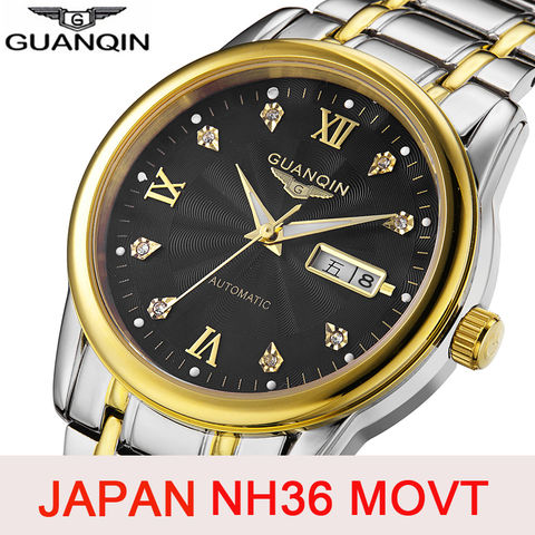 GUANQIN Mechanical Watch Japan NH36 Movement automatic waterproof men watches top brand luxury 316L steel band Relogio Masculino 2022 - buy cheap