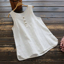 Women Summer Tank Top Solid White Linen Camisole Sleeveless Top Female Casual Camisetas Tunics Tunics Dropshipping 2024 - buy cheap