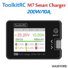 Toolkitrc m7 200w 10a dc carregador de equilíbrio descarregador para 1-6s lipo bateria com tensão servo verificador esc receptor testador de sinal 2024 - compre barato