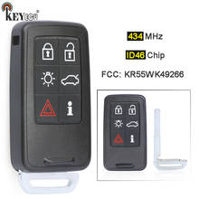 KEYECU 434MHz ID46 Chip KR55WK49266 6 Button Keyless-Go Smart Remote Key Fob for Volvo XC60 S60 V40 V60 V70 S80 XC70 2015-2018 2024 - buy cheap