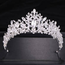 Moda casamento acessórios de cabelo cor prata barroco strass cristal coroa tiara nupcial princesa festa casamento cabelo jóias 2024 - compre barato
