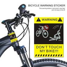 Bicycle Sticker Don't Touch My Bicycle Sticker Mountain Bike Protector Frame Decorative Reflective Riding Warning Sign Sticker 2024 - buy cheap